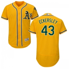 Men's Majestic Oakland Athletics #43 Dennis Eckersley Gold Alternate Flex Base Authentic Collection MLB Jersey