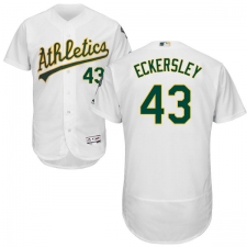 Men's Majestic Oakland Athletics #43 Dennis Eckersley White Home Flex Base Authentic Collection MLB Jersey