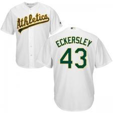 Youth Majestic Oakland Athletics #43 Dennis Eckersley Authentic White Home Cool Base MLB Jersey