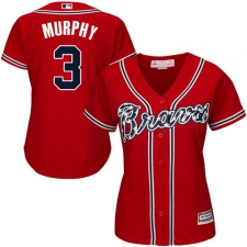Women's Majestic Atlanta Braves #3 Dale Murphy Replica Red Alternate Cool Base MLB Jersey