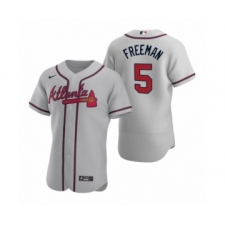 Men's Atlanta Braves #5 Freddie Freeman Nike Gray Authentic 2020 Road Jersey