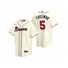 Women Atlanta Braves #5 Freddie Freeman Nike Cream 2020 Replica Alternate Jersey