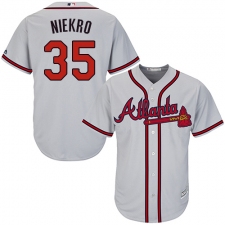 Youth Majestic Atlanta Braves #35 Phil Niekro Authentic Grey Road Cool Base MLB Jersey