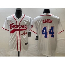 Men's Atlanta Braves #44 Hank Aaron White Cool Base Stitched Baseball Jersey1