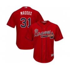Men's Atlanta Braves #31 Greg Maddux Red Cool Base Stitched Baseball Jersey