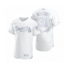 Men's Greg Maddux #31 Atlanta Braves White Awards Collection NL Cy Young Jersey