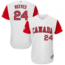 Men's Canada Baseball Majestic #24 Mike Reeves White 2017 World Baseball Classic Authentic Team Jersey