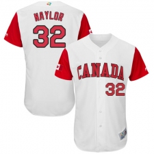 Men's Canada Baseball Majestic #32 Josh Naylor White 2017 World Baseball Classic Authentic Team Jersey