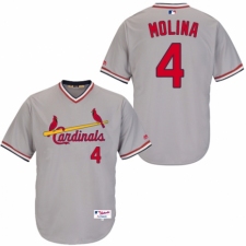 Men's Majestic St. Louis Cardinals #4 Yadier Molina Replica Grey 1978 Turn Back The Clock MLB Jersey