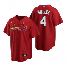 Men's Nike St. Louis Cardinals #4 Yadier Molina Red Alternate Stitched Baseball Jersey