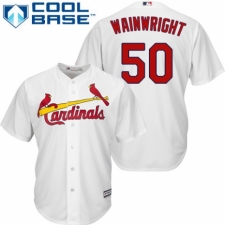 Men's Majestic St. Louis Cardinals #50 Adam Wainwright Replica White Home Cool Base MLB Jersey