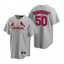 Men's Nike St. Louis Cardinals #50 Adam Wainwright Gray Road Stitched Baseball Jersey
