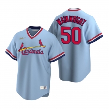 Men's Nike St. Louis Cardinals #50 Adam Wainwright Light Blue Cooperstown Collection Road Stitched Baseball Jersey