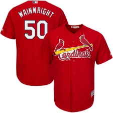 Youth Majestic St. Louis Cardinals #50 Adam Wainwright Replica Red Alternate Cool Base MLB Jersey