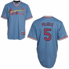 Men's Majestic St. Louis Cardinals #5 Albert Pujols Replica Blue Cooperstown Throwback MLB Jersey