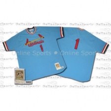 Men's Mitchell and Ness 1982 St. Louis Cardinals #1 Ozzie Smith Authentic Blue Throwback MLB Jersey