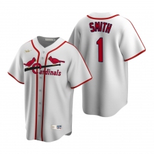 Men's Nike St. Louis Cardinals #1 Ozzie Smith White Cooperstown Collection Home Stitched Baseball Jersey