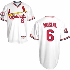 Men's Majestic St. Louis Cardinals #6 Stan Musial Authentic White 1982 Turn Back The Clock MLB Jersey