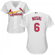 Women's Majestic St. Louis Cardinals #6 Stan Musial Authentic White Home Cool Base MLB Jersey