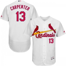 Men's Majestic St. Louis Cardinals #13 Matt Carpenter White Home Flex Base Authentic Collection MLB Jersey