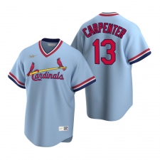 Men's Nike St. Louis Cardinals #13 Matt Carpenter Light Blue Cooperstown Collection Road Stitched Baseball Jersey