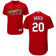 Men's Majestic St. Louis Cardinals #20 Lou Brock Red Alternate Flex Base Authentic Collection MLB Jersey