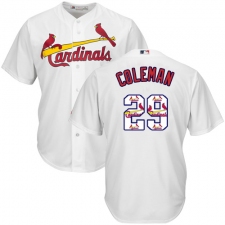 Men's Majestic St. Louis Cardinals #29 Vince Coleman Authentic White Team Logo Fashion Cool Base MLB Jersey