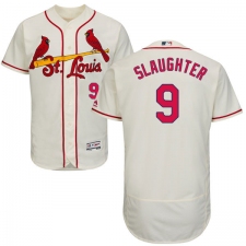 Men's Majestic St. Louis Cardinals #9 Enos Slaughter Cream Alternate Flex Base Authentic Collection MLB Jersey
