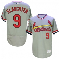 Men's Majestic St. Louis Cardinals #9 Enos Slaughter Grey Flexbase Authentic Collection Cooperstown MLB Jersey