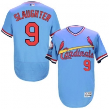 Men's Majestic St. Louis Cardinals #9 Enos Slaughter Light Blue Flexbase Authentic Collection Cooperstown MLB Jersey