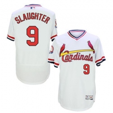 Men's Majestic St. Louis Cardinals #9 Enos Slaughter White Flexbase Authentic Collection Cooperstown MLB Jersey