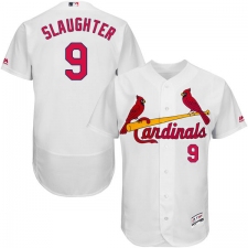 Men's Majestic St. Louis Cardinals #9 Enos Slaughter White Home Flex Base Authentic Collection MLB Jersey