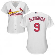 Women's Majestic St. Louis Cardinals #9 Enos Slaughter Authentic White Home Cool Base MLB Jersey