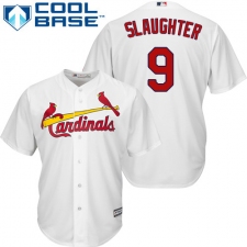 Youth Majestic St. Louis Cardinals #9 Enos Slaughter Authentic White Home Cool Base MLB Jersey