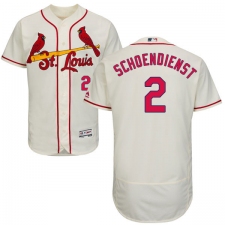 Men's Majestic St. Louis Cardinals #2 Red Schoendienst Cream Alternate Flex Base Authentic Collection MLB Jersey