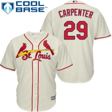 Youth Majestic St. Louis Cardinals #29 Chris Carpenter Replica Cream Alternate Cool Base MLB Jersey