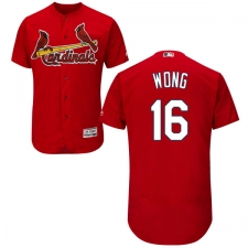 Men's Majestic St. Louis Cardinals #16 Kolten Wong Red Alternate Flex Base Authentic Collection MLB Jersey