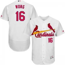 Men's Majestic St. Louis Cardinals #16 Kolten Wong White Home Flex Base Authentic Collection MLB Jersey