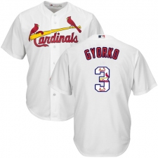 Men's Majestic St. Louis Cardinals #3 Jedd Gyorko Authentic White Team Logo Fashion Cool Base MLB Jersey