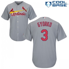 Youth Majestic St. Louis Cardinals #3 Jedd Gyorko Authentic Grey Road Cool Base MLB Jersey