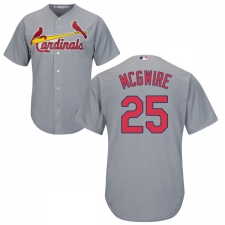 Men's Majestic St. Louis Cardinals #25 Mark McGwire Replica Grey Road Cool Base MLB Jersey