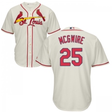 Youth Majestic St. Louis Cardinals #25 Mark McGwire Authentic Cream Alternate Cool Base MLB Jersey