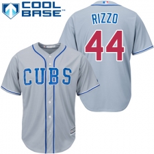 Women's Majestic Chicago Cubs #44 Anthony Rizzo Authentic Grey Alternate Road MLB Jersey