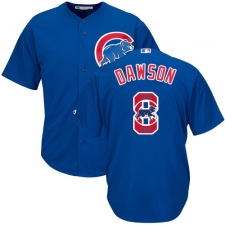 Men's Majestic Chicago Cubs #8 Andre Dawson Authentic Royal Blue Team Logo Fashion Cool Base MLB Jersey