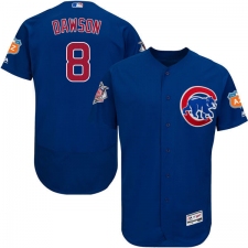 Men's Majestic Chicago Cubs #8 Andre Dawson Royal Blue Alternate Flex Base Authentic Collection MLB Jersey