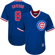 Men's Majestic Chicago Cubs #8 Andre Dawson Royal Blue Flexbase Authentic Collection Cooperstown MLB Jersey