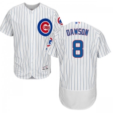 Men's Majestic Chicago Cubs #8 Andre Dawson White Home Flex Base Authentic Collection MLB Jersey