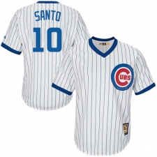 Men's Majestic Chicago Cubs #10 Ron Santo Authentic White Home Cooperstown MLB Jersey