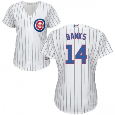 Women's Majestic Chicago Cubs #14 Ernie Banks Replica White Home Cool Base MLB Jersey