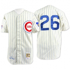 Men's Mitchell and Ness Chicago Cubs #26 Billy Williams Replica Cream 1969 Throwback MLB Jersey